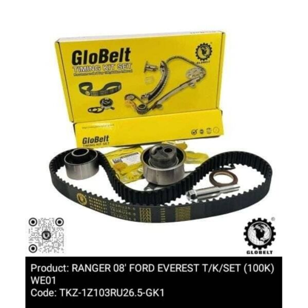 Globelt Timing Belt Kit Set For Ford Ranger 2.5, 3.0 TDCI  (103RU26.5)  [WE Engine] EVEREST 2.5