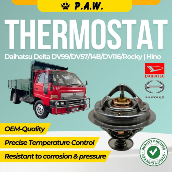 Thermostat for Daihatsu Delta DV99/DV57 14B/DV116, Hino, Rocky 82°C (With Oring)