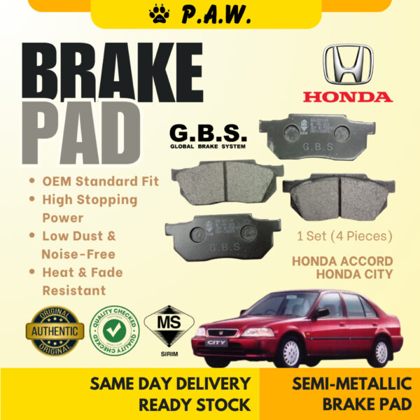 HONDA Accord SA5 SA6Y SA6 City SX8 SH4 GBS Classic Front Brake Pad
