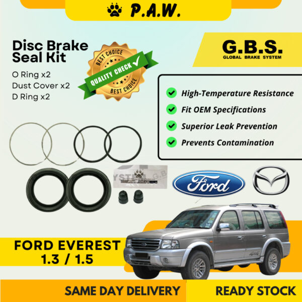 GBS Disc Brake Seal Kit For MAZDA FORD EVEREST DW DW3W DW5W 1.3 1.5  (Front) (Half Set)