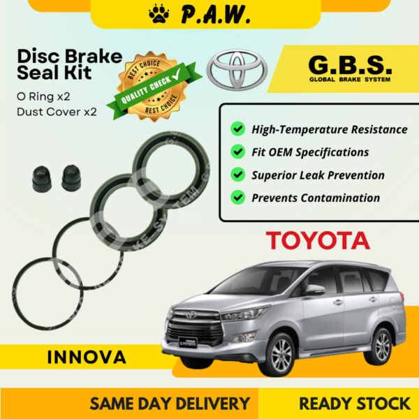 GBS Disc Brake Seal Kit For TOYOTA INNOVA GUN143 TGN140 2WD FIT (Front) (Half Set)