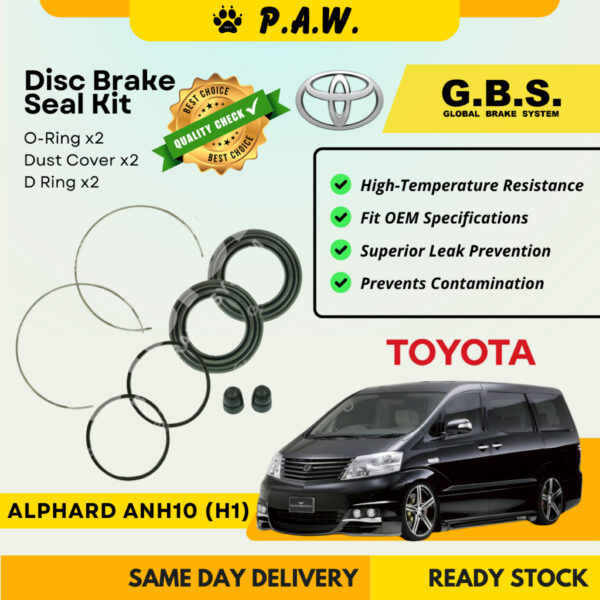 GBS Disc Brake Seal Kit For TOYOTA ALPHARD ANH10 (H1) (Front) (Half Set)