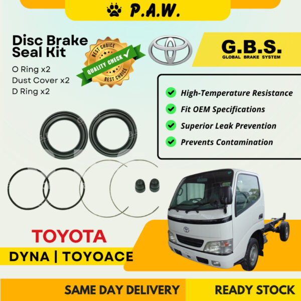 GBS Disc Brake Seal Kit For TOYOTA DYNA,TOYOACE LY230 KDY2 LY2 RZY2 TRY2  (Front) (Half Set)