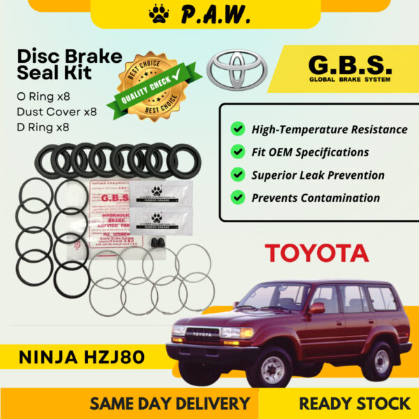 GBS Disc Brake Seal Kit For TOYOTA NINJA HZJ80  (Front) (Half Set)