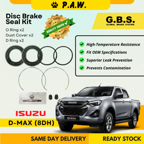 GBS Disc Brake Seal Kit For ISUZU D-MAX (8DH) (Front) (Half Set)