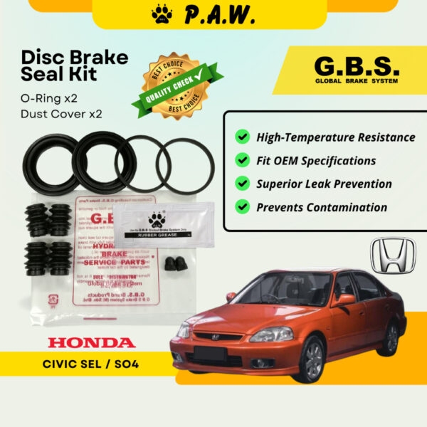 GBS Disc Brake Seal Kit For HONDA CIVIC SO4,CITY SEL (Front) (Full Set)