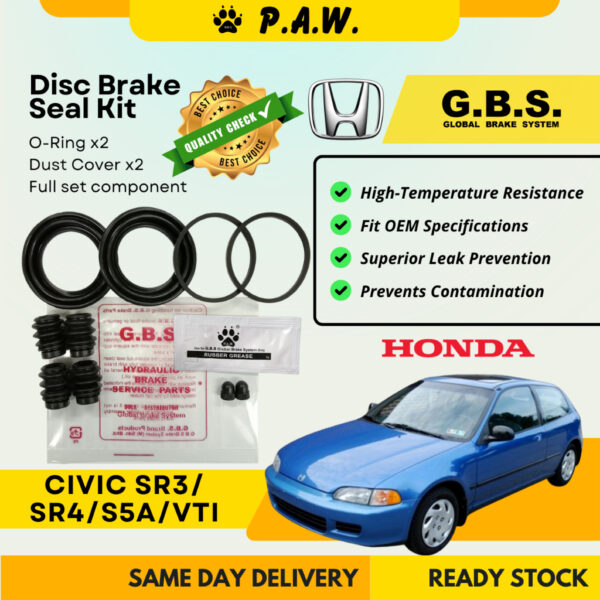 GBS Disc Brake Seal Kit For HONDA CIVIC S5A,CIVIC SR3,CIVIC SR4,CIVIC VTI (Front) (Full Set)