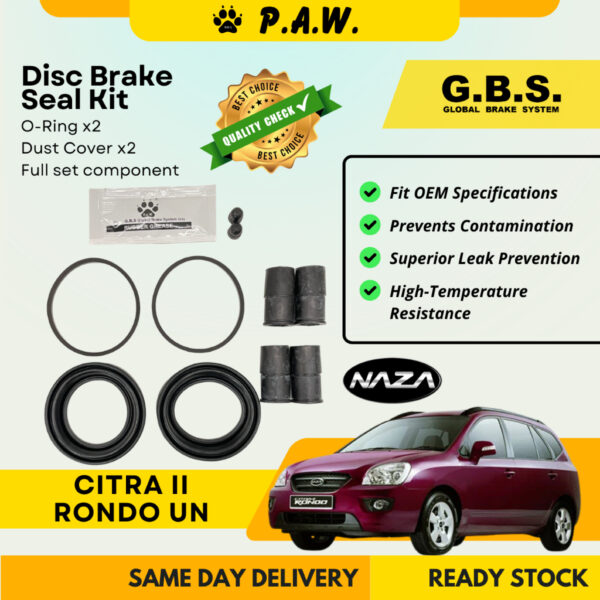 GBS Disc Brake Seal Kit For Naza Citra II Rondo UN 2.0 2006-2013 (Front) (Full Set)