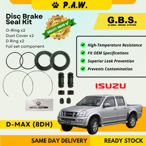 GBS Disc Brake Seal Kit For ISUZU D-MAX (8DH) (Front) (Full Set)