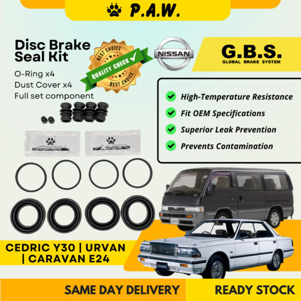 GBS Disc Brake Seal Kit For NISSAN CARAVAN E24,CEDRIC Y30,URVAN (Front) (Full Set)