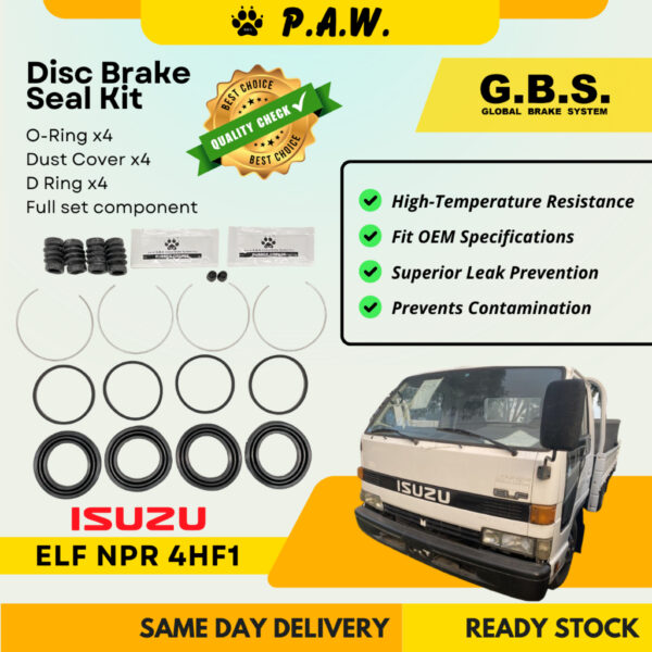 GBS Disc Brake Seal Kit For ISUZU NPR 4HF1 (Front) (Full Set)