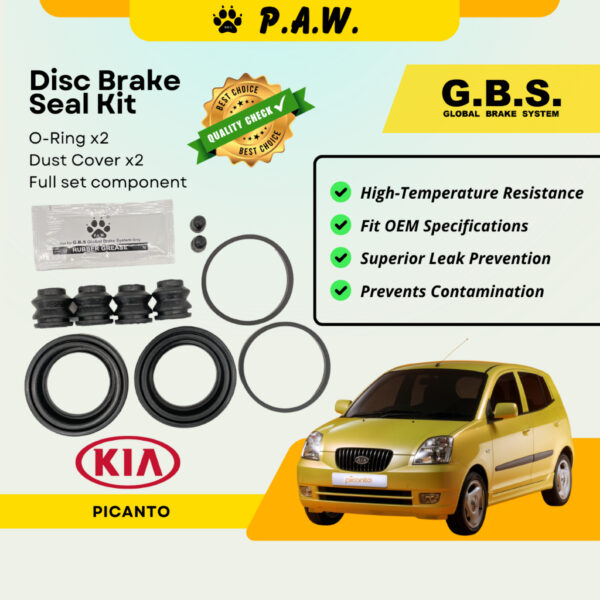 GBS Disc Brake Seal Kit For KIA PICANTO (Front) (Full Set)