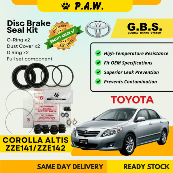 GBS Disc Brake Seal Kit For TOYOTA ALTIS ZZE141/142 (Front) (Full Set)