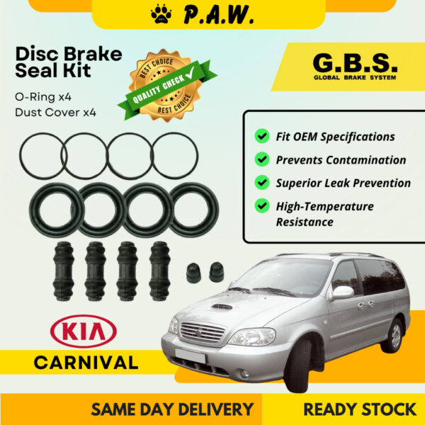 GBS Disc Brake Seal Kit For KIA CARNIVAL (Front) (Full Set)