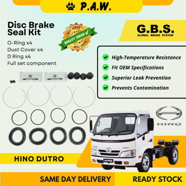 GBS Disc Brake Seal Kit For HINO DUTRO (Front) (Full Set)