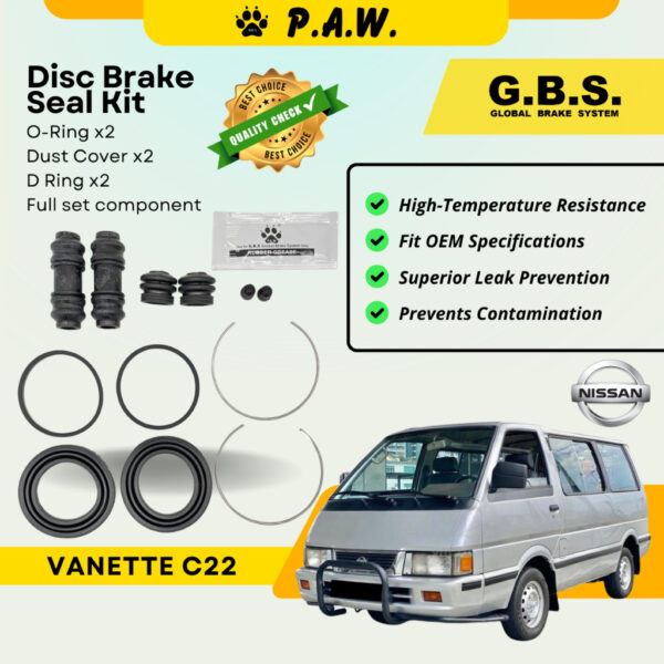 GBS Disc Brake Seal Kit For NISSAN C22 VANETTE (Front) (Full Set)