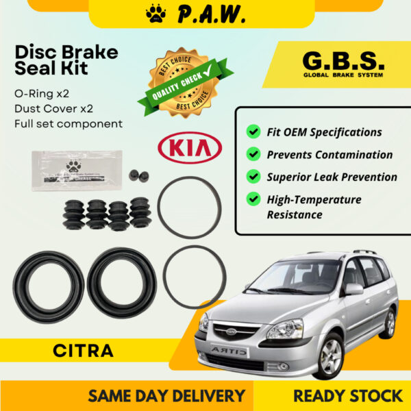 GBS Disc Brake Seal Kit For KIA CITRA (Front) (Full Set)