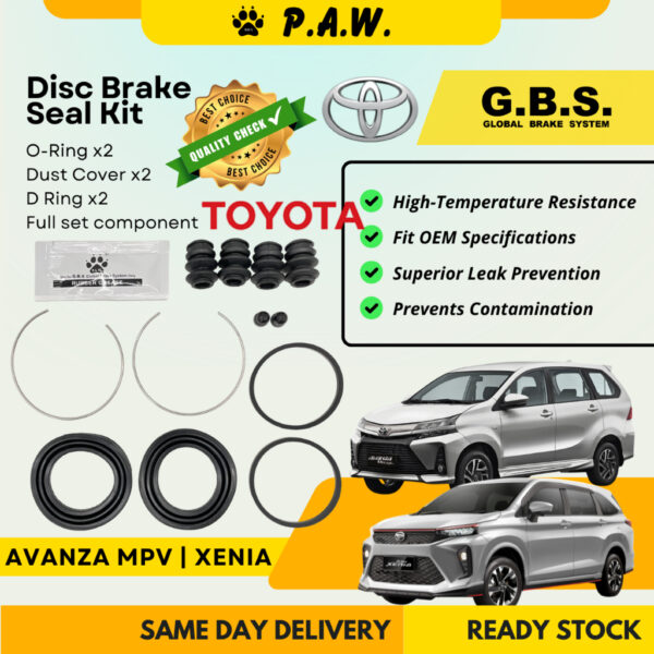 GBS Disc Brake Seal Kit For TOYOTA AVANZA MPV XENIA (Front) (Full Set)