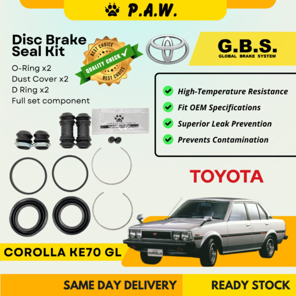 GBS Disc Brake Seal Kit For TOYOTA COROLLA KE70 GL (Front) (Full Set)