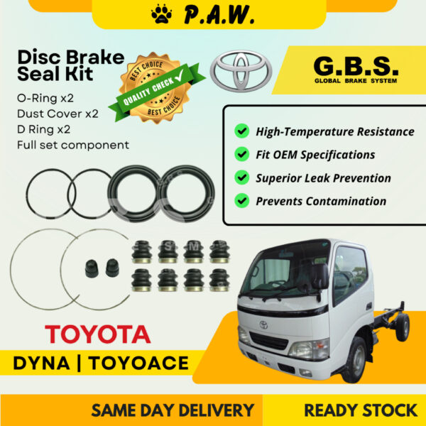 GBS Disc Brake Seal Kit For TOYOTA DYNA,TOYOACE LY230 KDY2 LY2 RZY2 TRY2 (Front) (Full Set)
