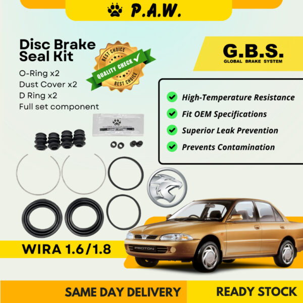 GBS Disc Brake Seal Kit For PROTON WIRA 1.6 1.8 (Front) (Full Set)