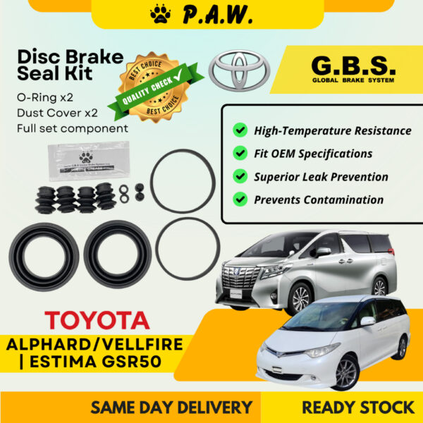 GBS Disc Brake Seal Kit For Toyota Estima GSR50 2GR 3.5,Alphard/Veffire GGH20(66mm)(Front)(Full Set)