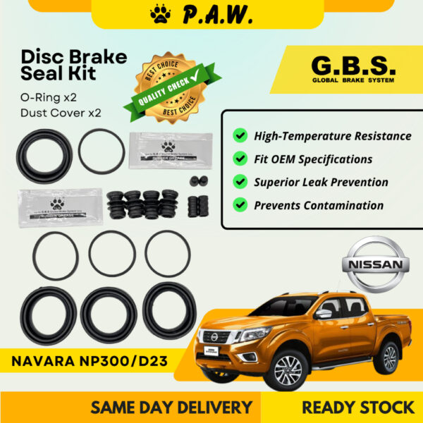 GBS Disc Brake Seal Kit For Nissan Navara D23 NP300 (Front) (Full Set)