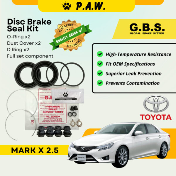 GBS Disc Brake Seal Kit For TOYOTA MARK X 2.5 (Front) (Full Set)