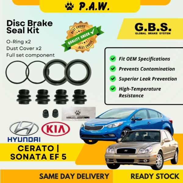 GBS Disc Brake Seal Kit For KIA CERATO,SONATA EF 5 (Front) (Full Set)