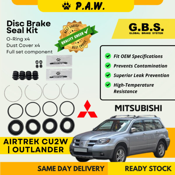 GBS Disc Brake Seal Kit For MITSUBISHI AIRTREK CU2W, OUTLANDER (Front) (Full Set)