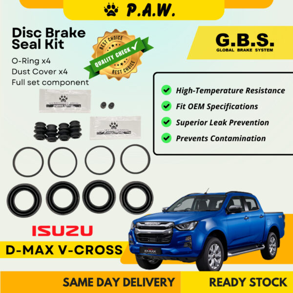 GBS Disc Brake Seal Kit For ISUZU D-MAX V-CROSS (Front) (Full Set)