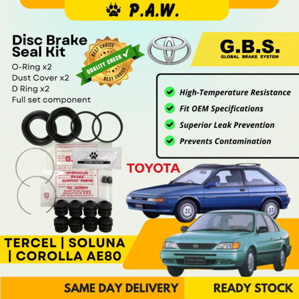 GBS Disc Brake Seal Kit For TOYOTA COROLLA AE80,COROLLA EE80 (Front) (Full Set)
