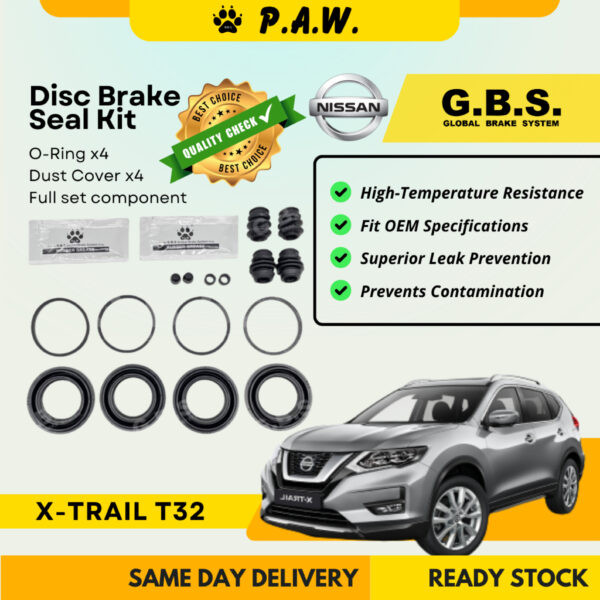 GBS Disc Brake Seal Kit For NISSAN X-TRAIL T32 (Front) (Full Set)