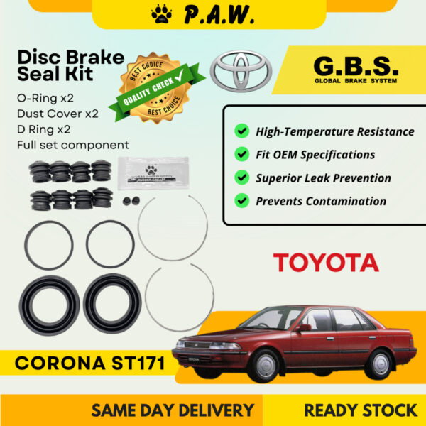 GBS Disc Brake Seal Kit For TOYOTA ST171 (O) (Front) (Full Set)