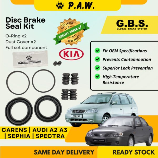 GBS Disc Brake Seal Kit For KIA SEPHIA,SPECTRA,CARENS 1.8,AUDI A2 A3 (Front) (Full Set)