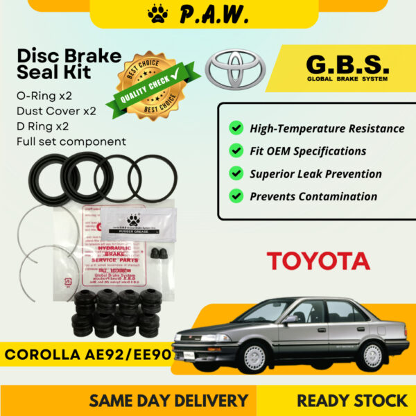 GBS Disc Brake Seal Kit For TOYOTA COROLLA EE90,COROLLA AE92 (Front) (Full Set)