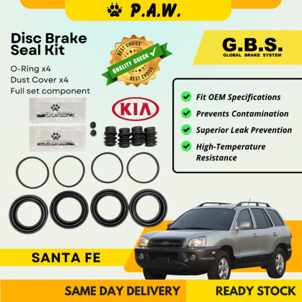 GBS Disc Brake Seal Kit For KIA SANTA FE (Front) (Full Set)