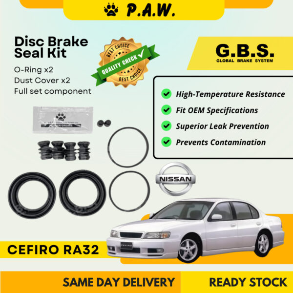 GBS Disc Brake Seal Kit For NISSAN CEFIRO RA32 24V (Front) (Full Set)
