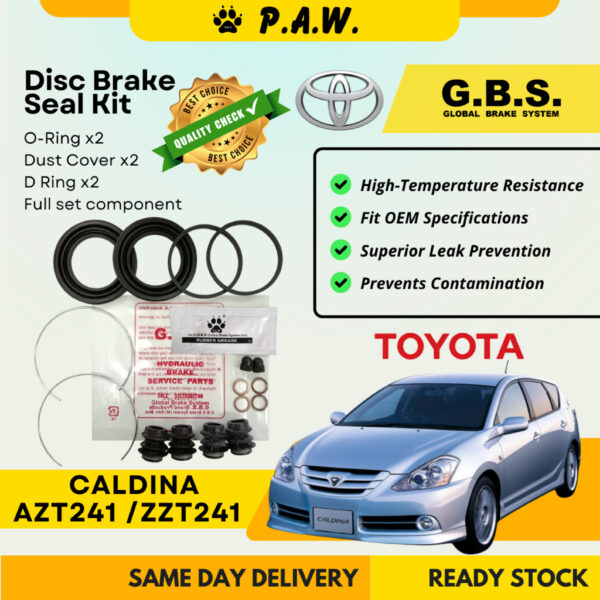 GBS Disc Brake Seal Kit For TOYOTA CALDINA AZT241 2.0/ ZZT241 1.8 (Front) (Full Set)