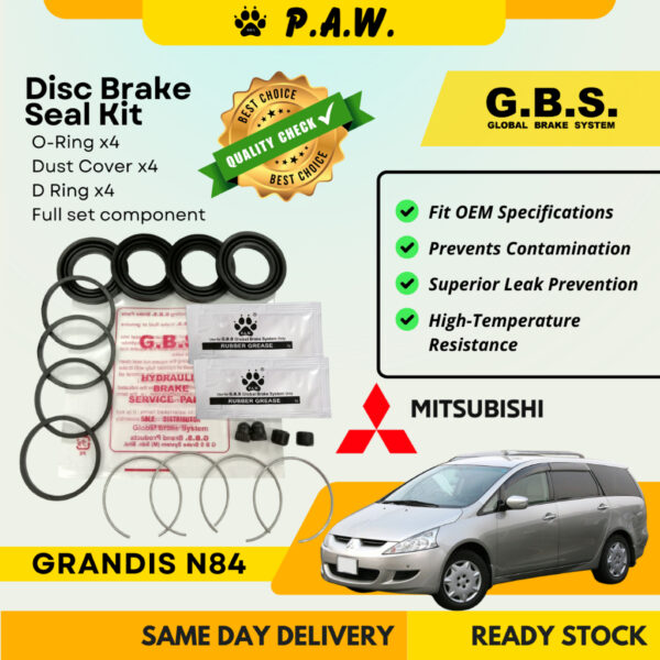 GBS Disc Brake Seal Kit For MITSUBISHI GRANDIS N84 (Front) (Full Set)