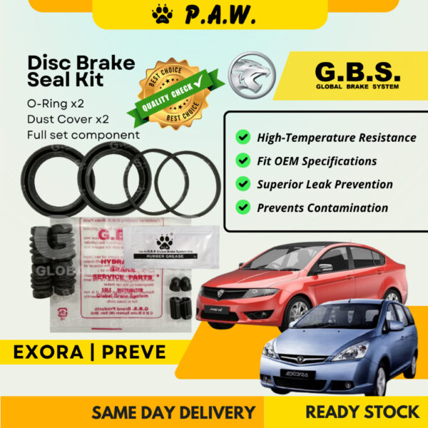 GBS Disc Brake Seal Kit For PROTON EXORA PREVE (Front) (Full Set)