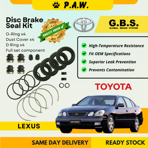 GBS Disc Brake Seal Kit For TOYOTA LEXUS GS300 GS400 GS430 IS200 IS300 SC430 (Front) (Full Set)