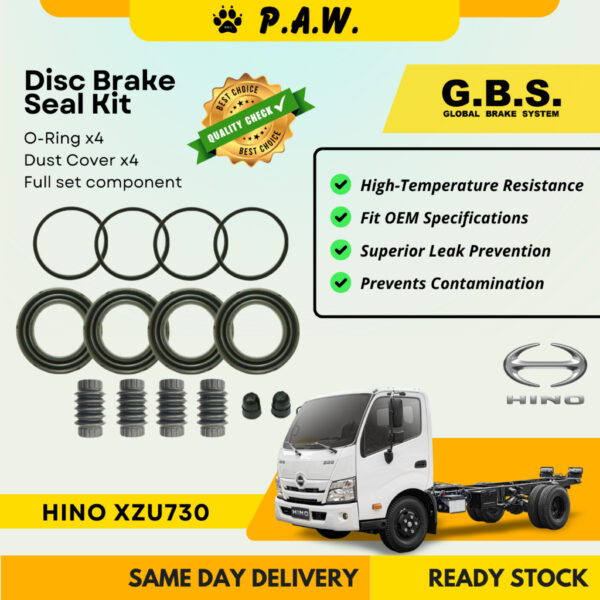 GBS Disc Brake Seal Kit For HINO HINO XZU730 (Front) (Full Set)