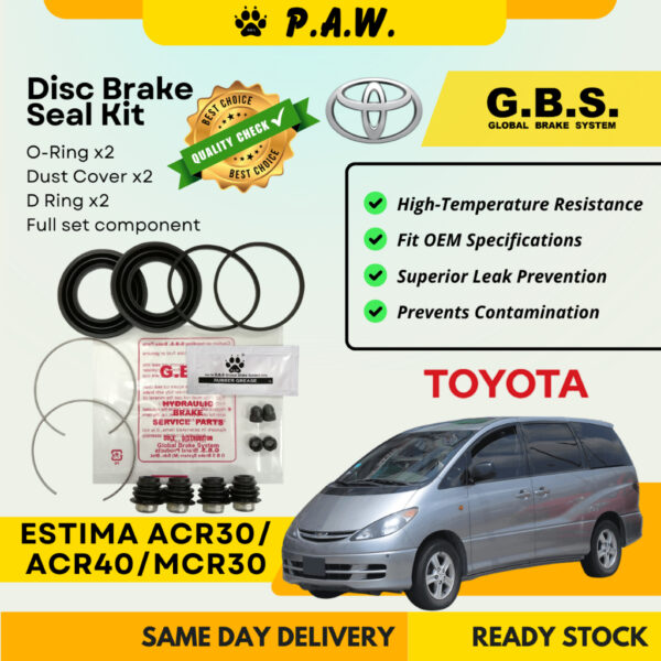 GBS Disc Brake Seal Kit For TOYOTA ESTIMA ACR30,ESTIMA MCR30 V6 (Front) (Full Set)