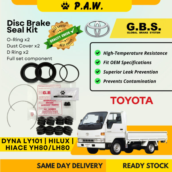 GBS Disc Brake Seal Kit For TOYOTA DYNA LH80 YH80 (Front) (Full Set)