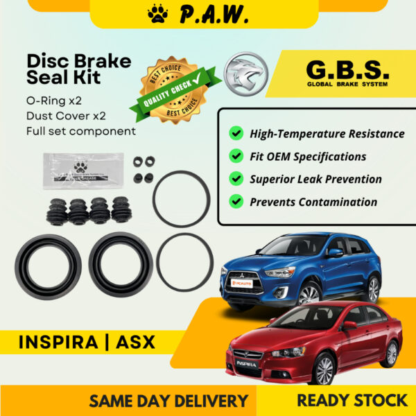 GBS Disc Brake Seal Kit For PROTON INSPIRA ASX (Front) (Full Set)