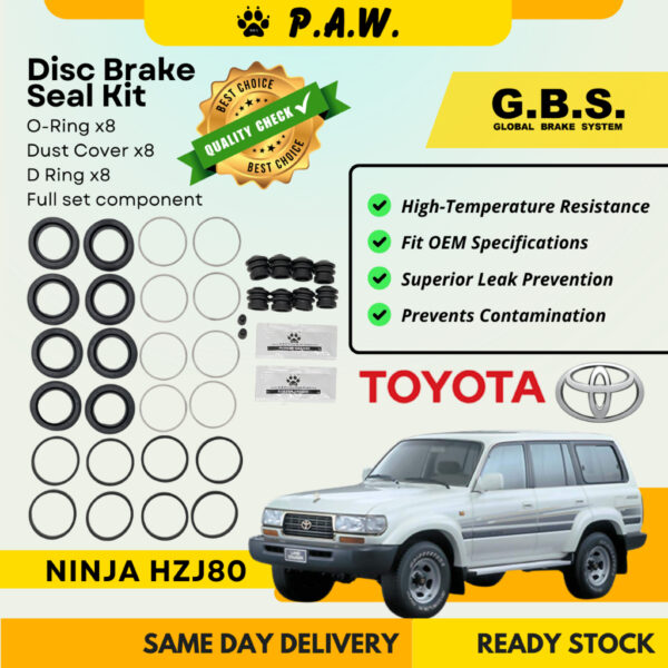 GBS Disc Brake Seal Kit For TOYOTA NINJA HZJ80 (Front) (Full Set)