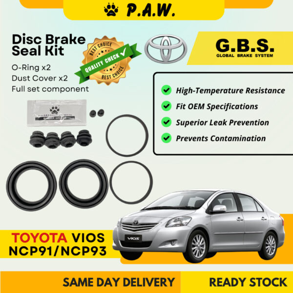 GBS Disc Brake Seal Kit For TOYOTA NCP150 G SPEC (Front) (Full Set)