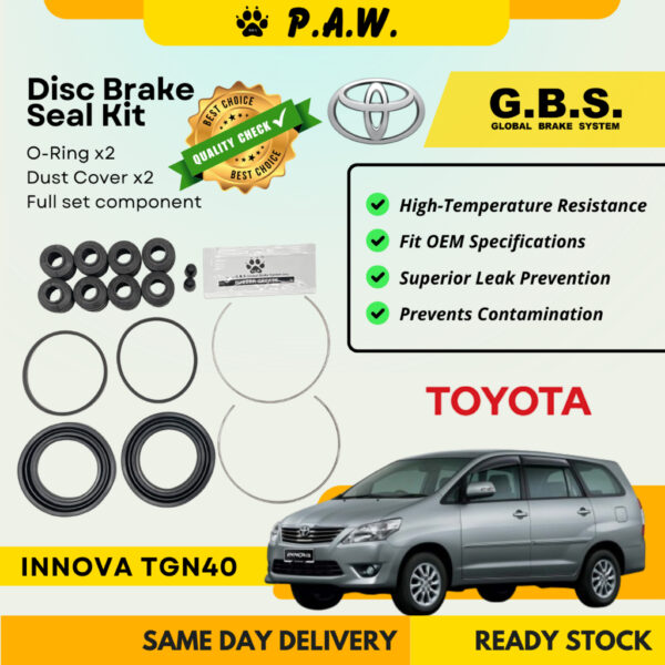 GBS Disc Brake Seal Kit For TOYOTA INNOVA TGN40 (Front) (Full Set)