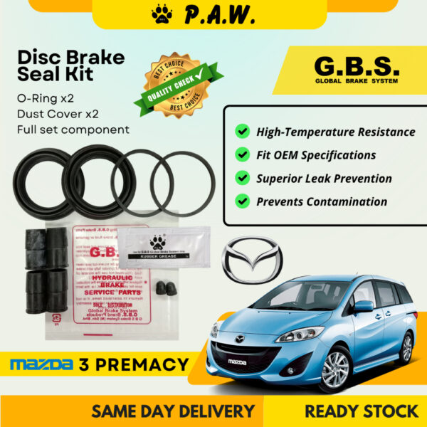 GBS Disc Brake Seal Kit For MAZDA MAZDA 3 PREMACY (Front) (Full Set)
